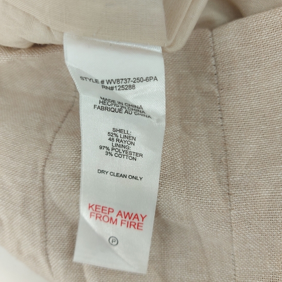 Jason Wu Linen Blend High Waisted Pants With Braided Detail Size 6 - Picture 6 of 6